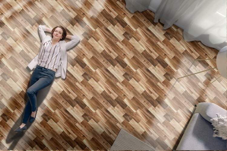 Wallpaper surface effect parquet.