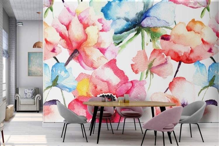 Modern decoration floral wallpaper pattern.