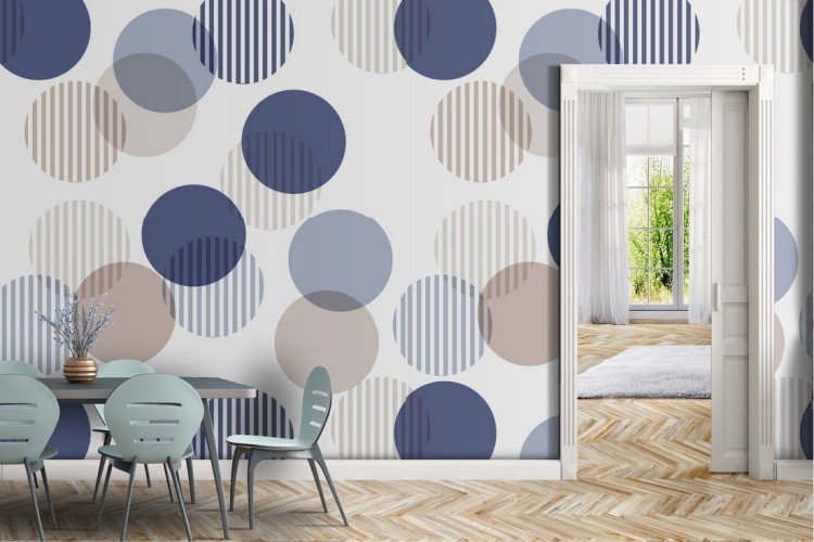 Polka dot pattern wallpaper decoration.