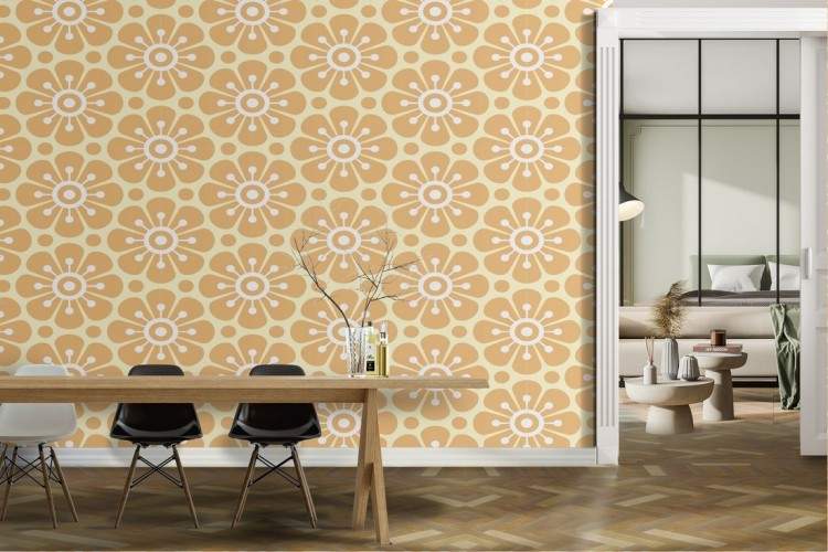 Wallpaper stylized flowers design pattern nature.