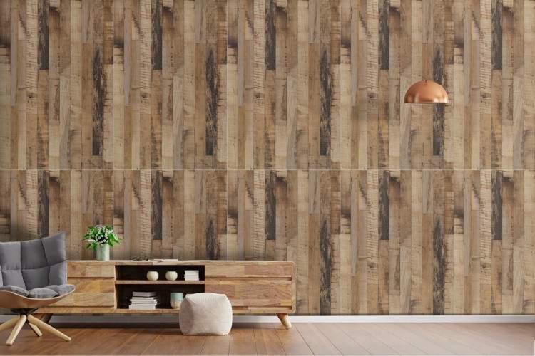 Wallpaper parquet floor surface