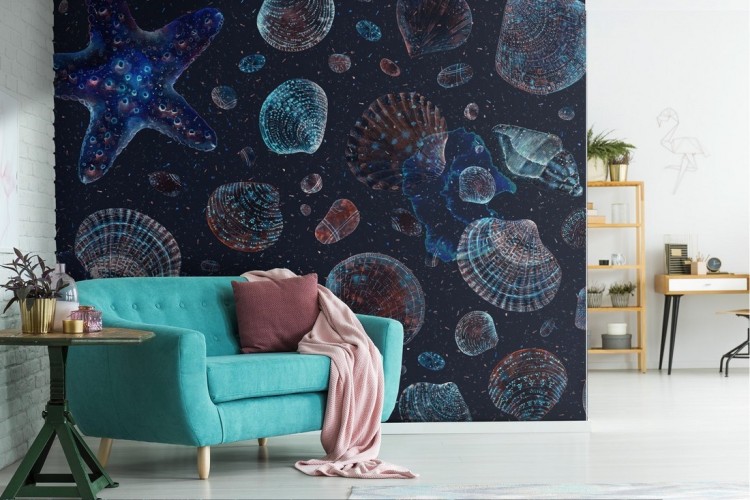 Wallpaper marine nature decoration pattern.