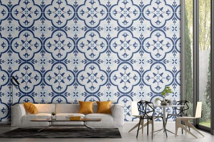 Geometric decoration wallpaper mosaic tile pattern.