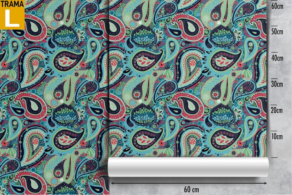 Vintage wallpaper decoration green drops.