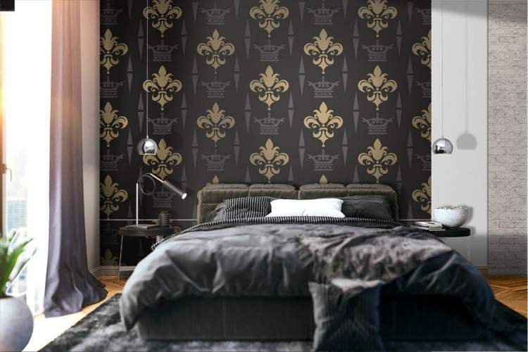 Damask luxury black and gold wallpaper.