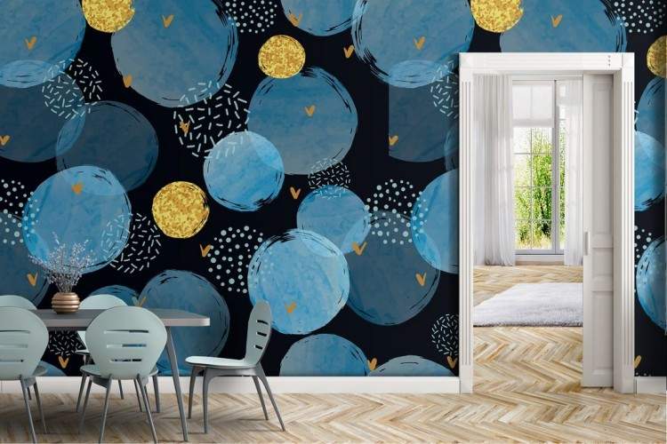 Glamour polka dot modern wallpaper decoration.