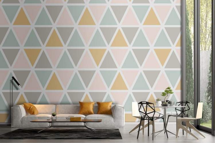 Geometric rectangles pattern vintage wallpaper.