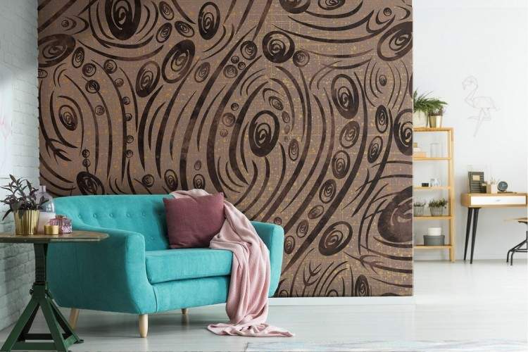 Brown vintage abstract wallpaper decoration.