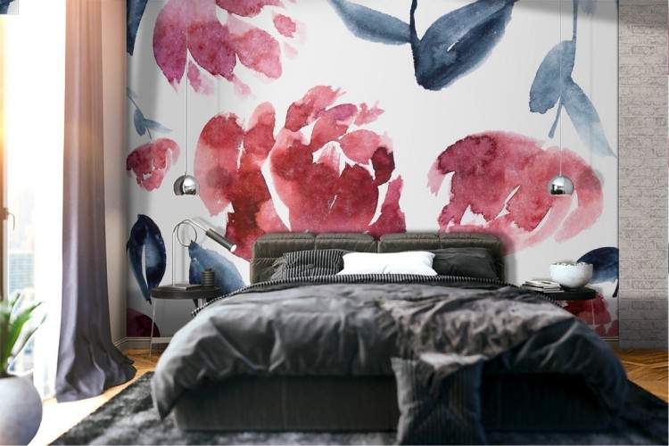 Wallpaper rose astratte fiori natura moderna.