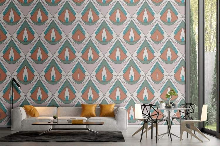 Wallpaper decorazione geometrica vintage astratta.