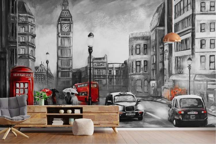 Wallpaper illustration city London Big Ben