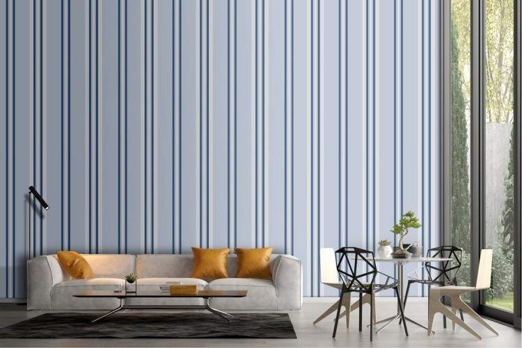 Wallpaper decorazione righe azzurre pattern.