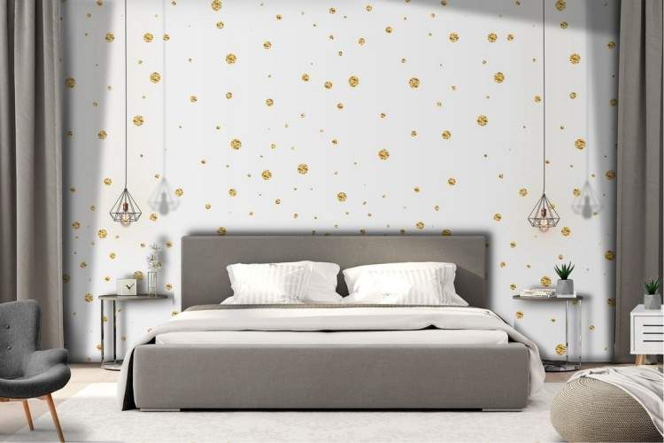 Glamour luxury modern polka dot wallpaper decoration.