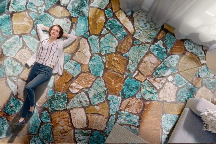 Wallpaper surface stones mosaic tiles