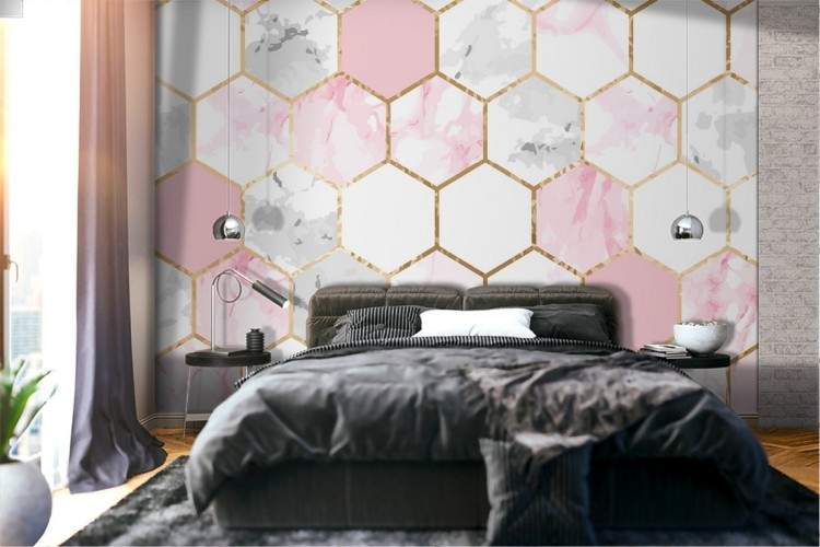 Modern geometric wallpaper decoration tiles.