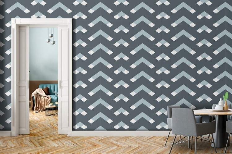 Geometric striped vintage wallpaper decoration.