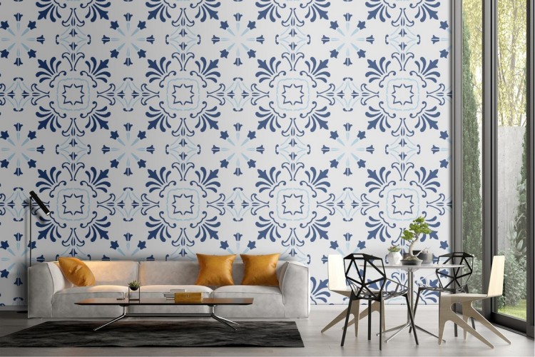 Wallpaper decoration vintage geometric tiles.