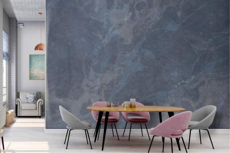 Industrial Blue Cement Wallpaper Surface