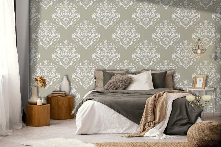 Vintage damask pattern wallpaper decoration.