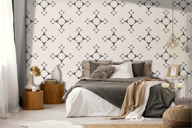 Vintage geometric diamond wallpaper decoration.