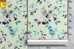 Carta da Parati fiori bianchi natura moderna pattern.