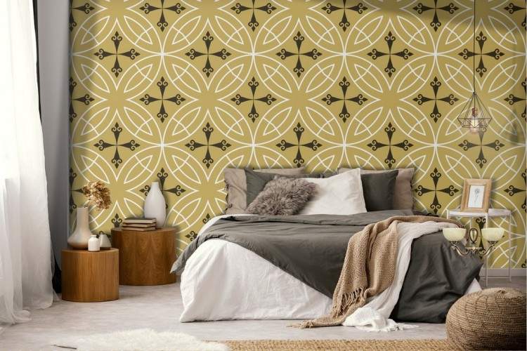 Vintage geometric circles wallpaper decoration.