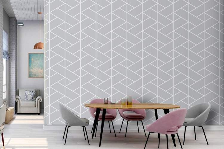 Modern geometric gray wallpaper decoration.