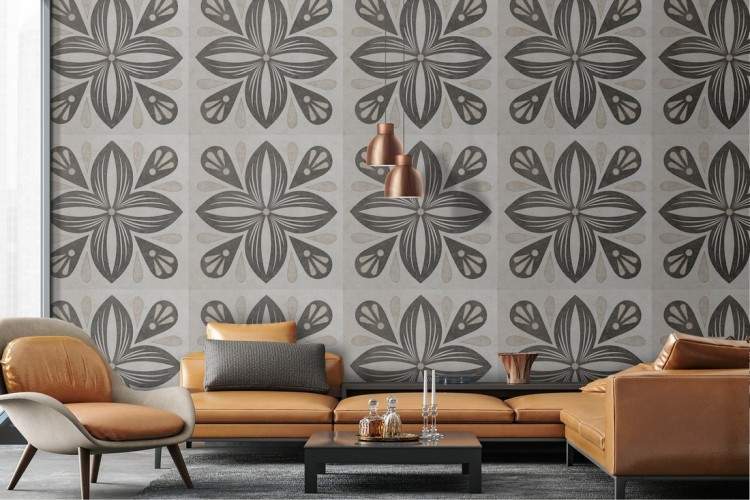 Wallpaper mattonelle decorazione geometrica vintage.