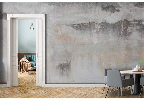 Carta da parati - Muro di mattoni shabby con intonaco Dimensione HxL: 192cm  x 192cm Materiale: Smart