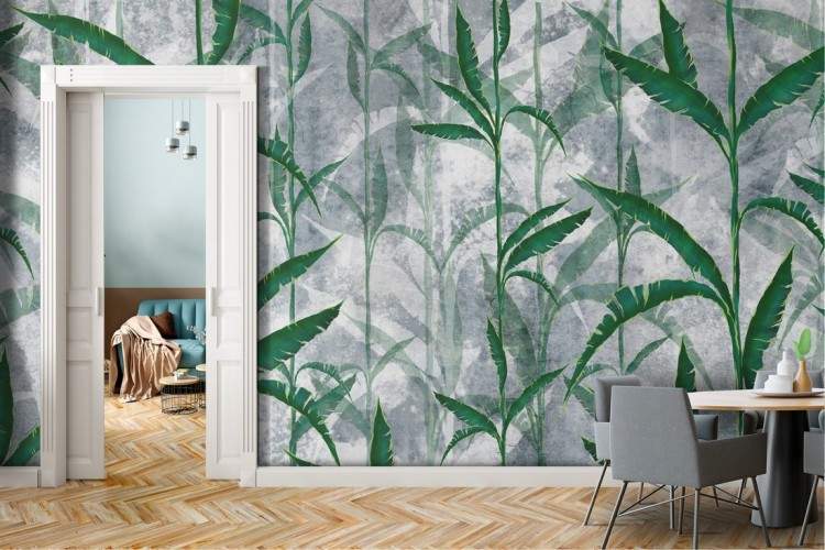 Tropical leaves wallpaper modern design nature