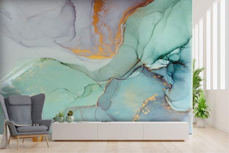 Turquoise marble surface wallpaper