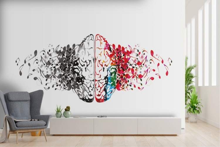 Brain logic art modern design wallpaper