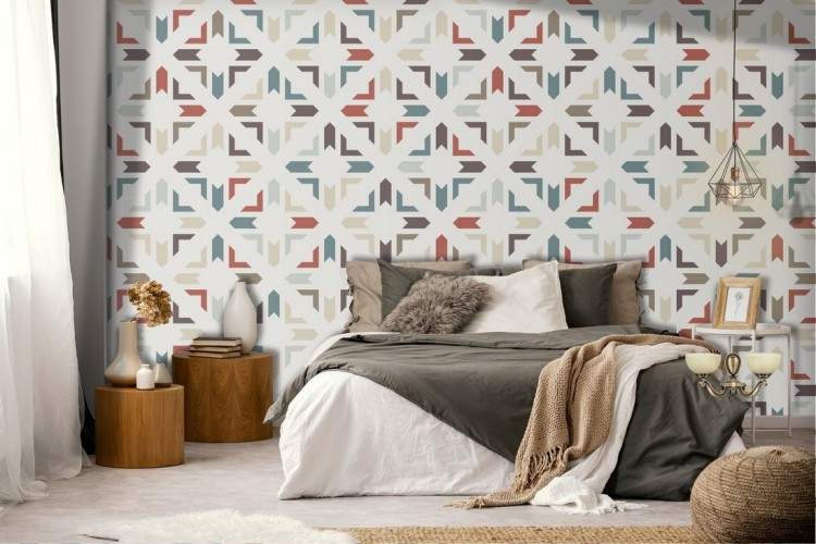 Geometric pattern modern wallpaper decoration.