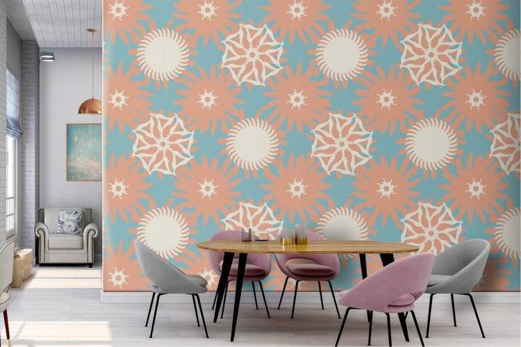 Geometric pattern modern wallpaper decoration.