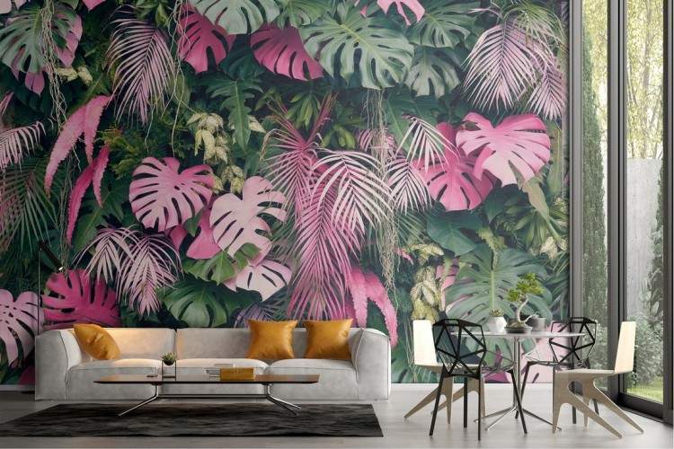 Tropical leaves modern design wallpaper