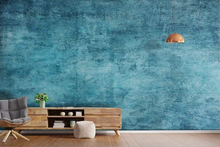 Wallpaper superficie cemento blu