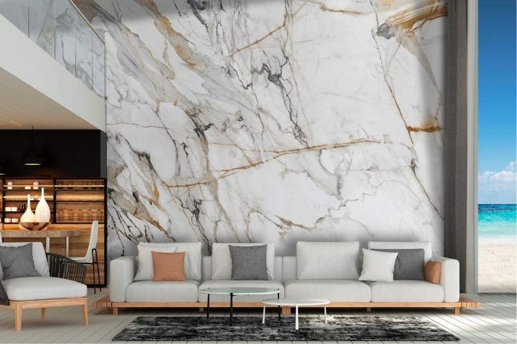 Wallpaper superficie marmo bianco