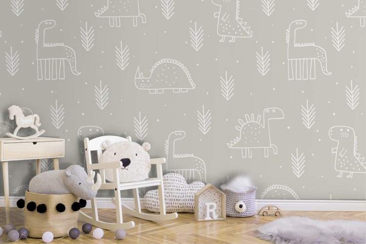 Dinosaur children's wallpaper decoration.