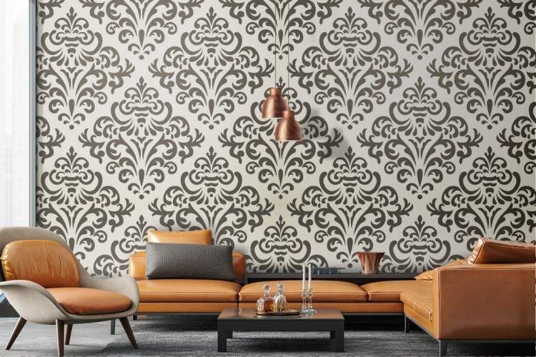 Damask vintage pattern wallpaper decoration.