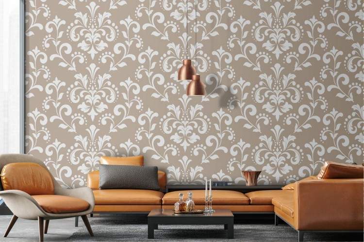 Damask vintage pattern wallpaper.