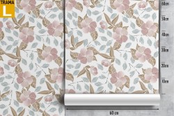 White flowers nature vintage pattern wallpaper.
