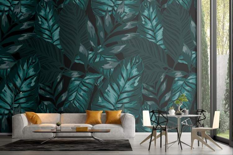 Wallpaper pattern foglie tropicali.