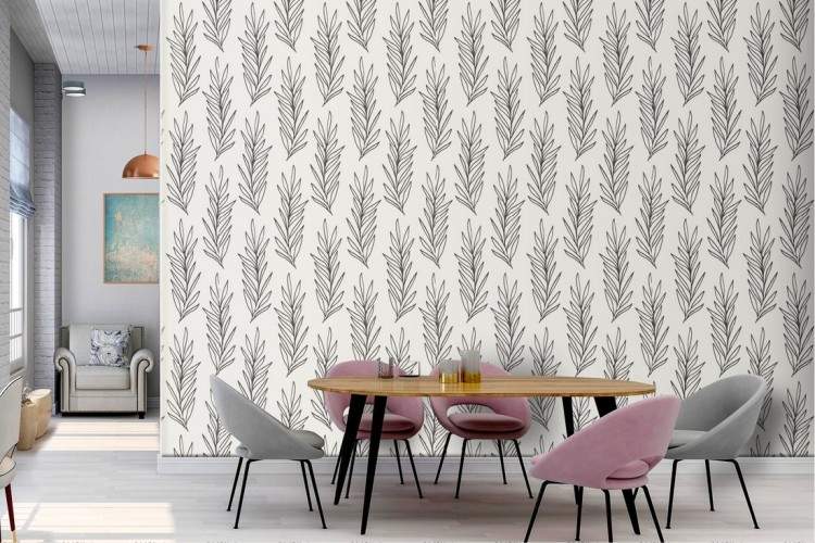 Wallpaper pattern nature stylized leaves.