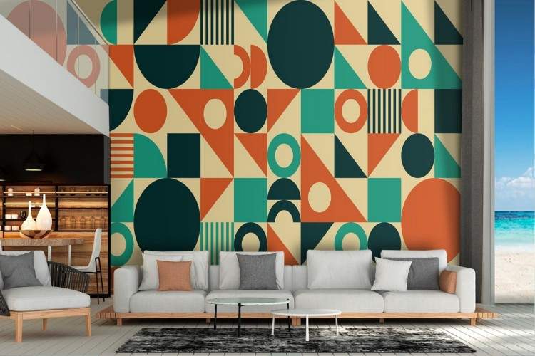 '70s Geometric Wallpaper Decoration