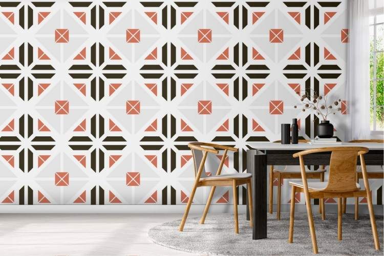 Vintage geometric wallpaper decoration.