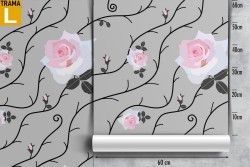 Carta da Parati fiori rosa natura design moderno.