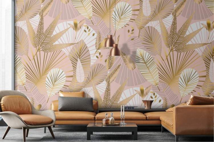 Vintage nature leaves wallpaper pattern.