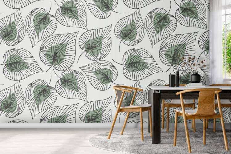 Wallpaper stylized leaves nature pattern.