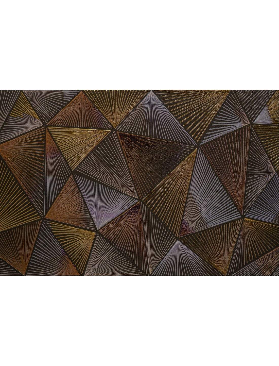 Carta da parati decorativa Geometria marrone - Composizione raffigurante  triangoli e quadrilateri - Arte astratta - Carte da parati