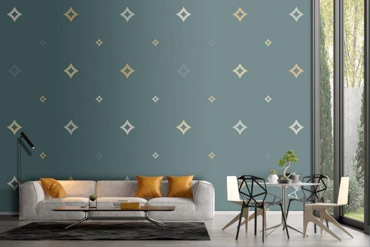 Vintage geometric pattern wallpaper.